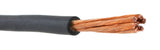 Black #6 AWG cable copper strands, close-up