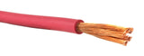 Red #6 AWG cable copper strands, close-up