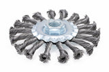 4.5 inch carbon steel knotted wire wheel with 5/8-11 threaded hub