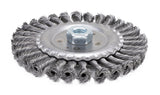 6 inch carbon steel knotted wire wheel with 5/8-11 threaded hub