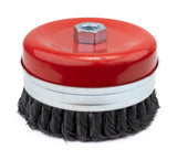 5 inch carbon steel knotted cup brush with retaining ring