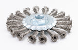 4.5 inch stainless steel knotted wire wheel with 5/8-11 threaded hub