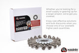 4.5 inch stainless steel knotted wire wheel with 7/8 inch arbor beside retail box