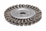 6 inch stainless steel knotted wire wheel with 7/8 inch arbor
