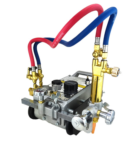 Oxy-fuel track cutting machine without guide tracks