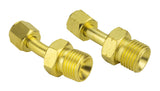 Pair of brass size A to B oxy-fuel hose adapters