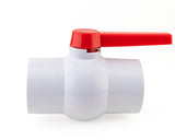 Side view of URA WATER 3-inch PVC socket ball valve