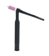 Small TIG torch head with cup and long back cap
