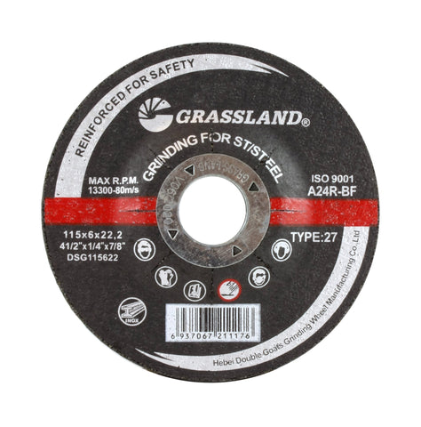 Grassland stainless steel T27 grinding disc, front label
