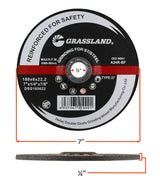 Stainless steel grinding disc dimensions: 7-inch diameter, 1/4-inch thickness and 7/8-inch arbor