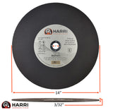 Steel Cut-Off Wheel, 14 x 3/32 x 1, T41: dimension and profile diagram