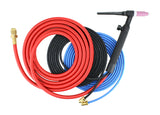 Water-cooled TIG torch and coiled hoses alternate view