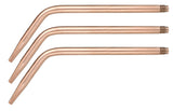 Three bent copper 23A90 tips