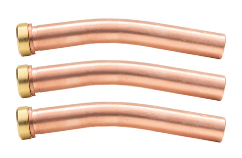 Three bent 6290-GG gouging tips