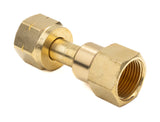Brass CGA-350 to CGA-580 adapter with hexagonal nuts