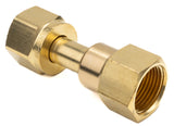 Brass CGA-540 to CGA-580 adapter with hexagonal nuts
