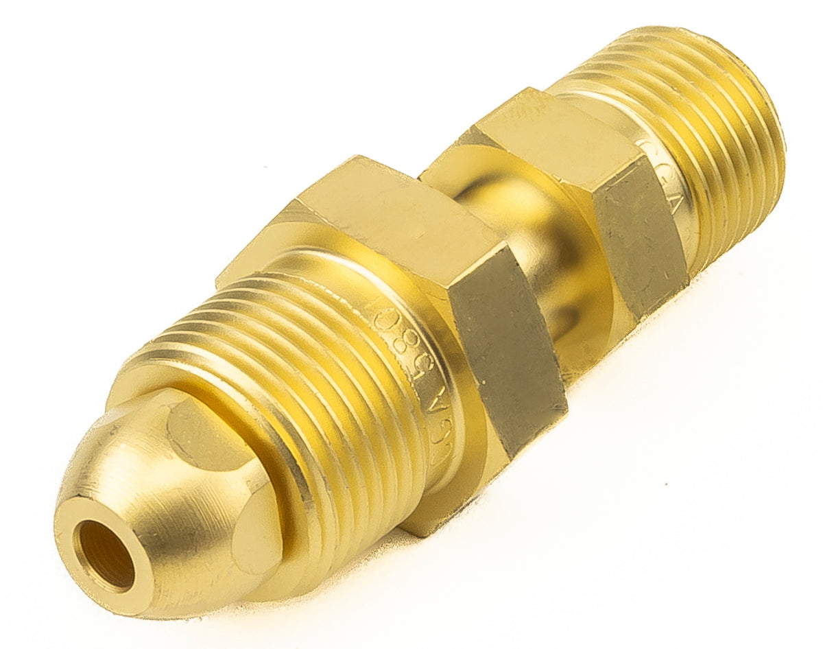 Brass CGA-580 to CGA-320 adapter
