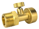 Brass oxygen adapter angled view