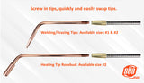 Interchangeable welding and heating tip ends