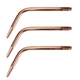 Three bent copper replacement welding tip ends