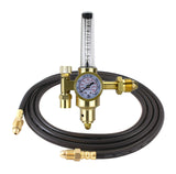 SÜA HDV argon flowmeter regulator with coiled gas hose and CGA-580 inlet