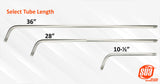 Comparison of 10.5, 28 and 36 inch heating torch tubes