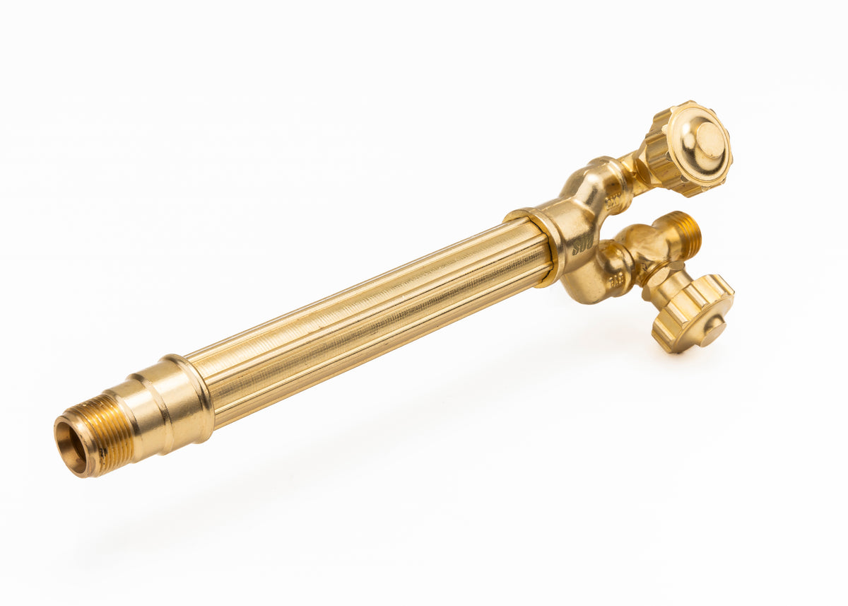 100C style brass torch handle angled view