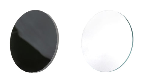 Clear and dark round glass goggle lenses