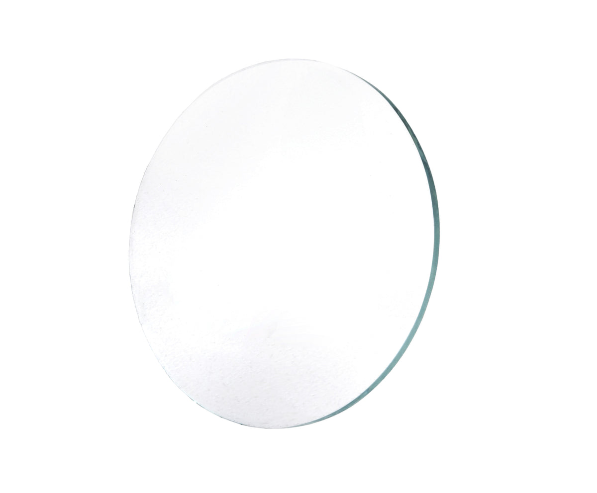 Clear round glass lens