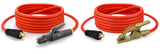 Orange Ultra-Flex welding leads with AF-3 holder, copper-alloy ground clamp and Dinse connectors
