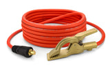 Orange Ultra-Flex ground lead with copper-alloy clamp and Dinse connector