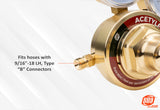 Acetylene regulator Type B left-hand outlet