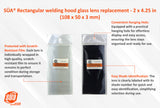 Individually packaged rectangular lenses with shade labels