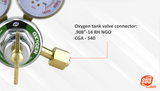 Oxygen regulator CGA-540 cylinder connection