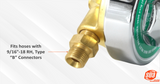 Oxygen regulator Type B right-hand hose outlet