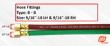 Red and green twin hose with Type B fittings