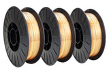 Three medium silicon-bronze wire spools