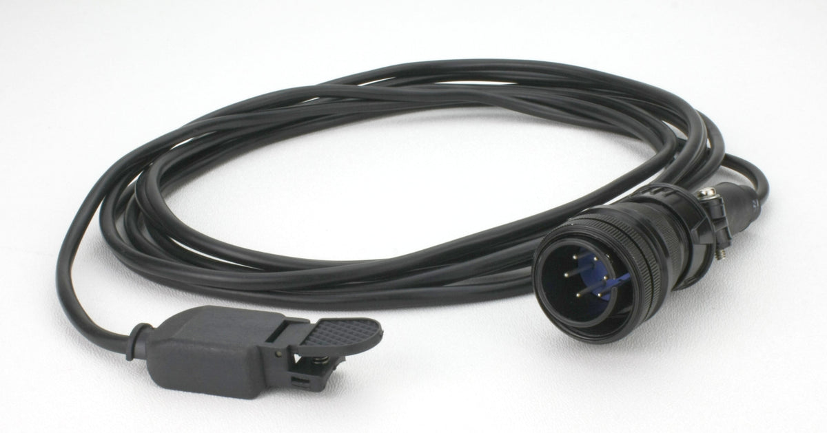 Coiled TIG finger switch cable with Lincoln-compatible six-pin plug