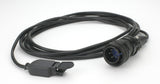 Coiled TIG finger switch cable with Lincoln-compatible six-pin plug