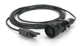 Coiled TIG finger switch cable with Miller-compatible fourteen-pin plug