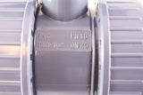 Close-up of 1-1/2-inch marking on gray PVC double union ball valve