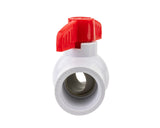 Front view of the URA WATER 1-inch PVC NPT threaded ball valve showing the open bore.
