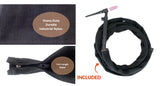 Valved TIG torch and nylon cable-cover details
