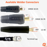 Welding cable connector options