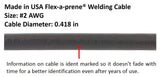 #2 AWG Flex-A-Prene welding cable dimensions