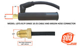 Dinse 10-25 torch and gas hose connector dimensions
