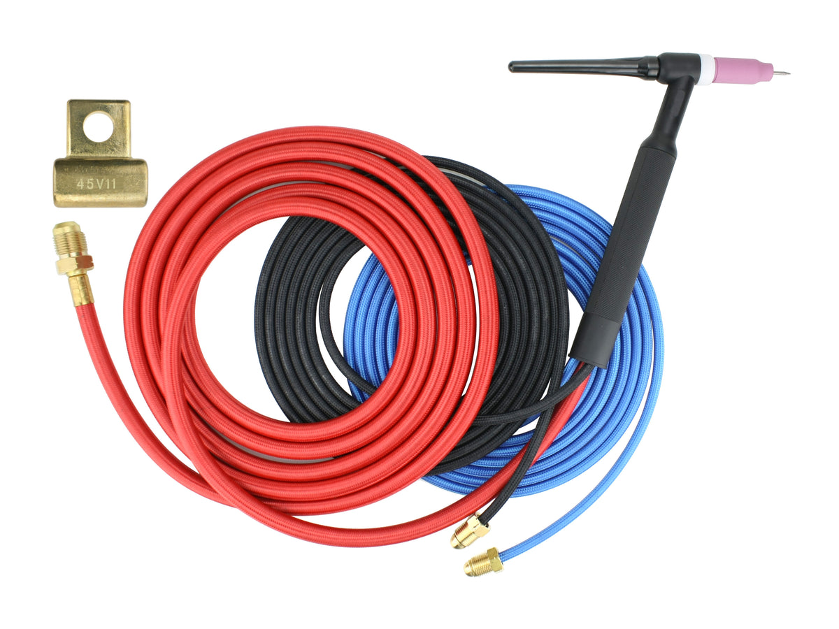 WP-18 water-cooled TIG assembly without valve, three hoses and stud adapter