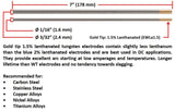 1/16 and 3/32-inch gold-tip tungsten dimension guide