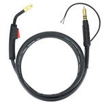 Hobart-style MIG gun with coiled cable and spade trigger connection