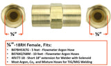 11N17 argon hose coupler with 5/8-18 RH female fittings at both ends